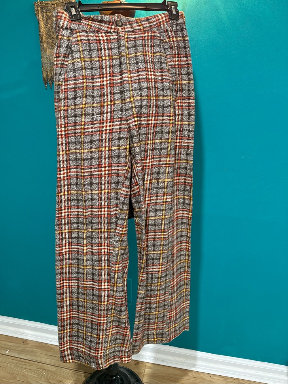 Women’s Plaid Wool-Blend Trousers